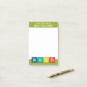 Post-it® Éléments de tableau périodique Enseignant de l'ort (Sur un bureau)