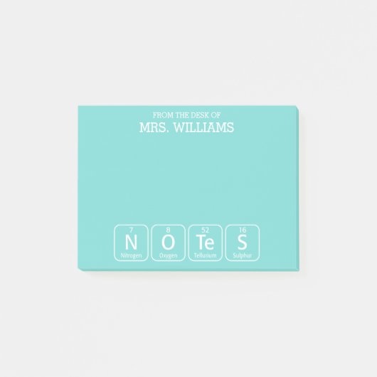 Post-it® Éléments du tableau périodique Notes d'orthographe (Devant)