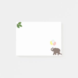 Post-it® Éléphant avec ballons de fête et feuilles de lauri