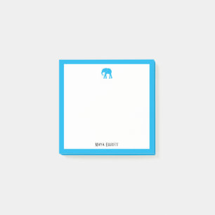 Post-it® Elephant bleu ciel clair et frontière sur blanc, n