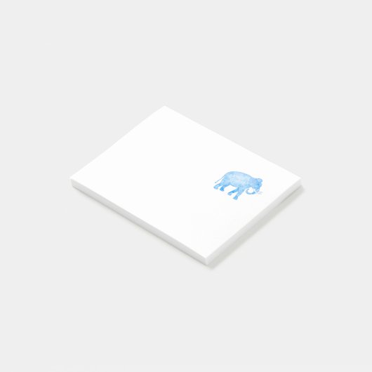 Post-it® Elephant bleu indien avec Motif fantaisiste (Incliné)