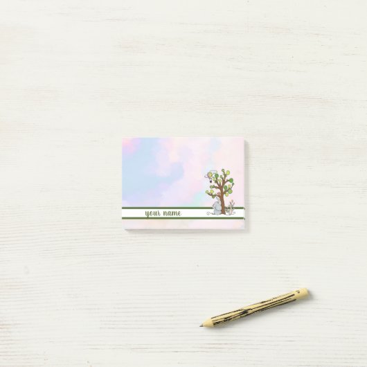 Post-it® Éléphant et arbre (Sur un bureau)