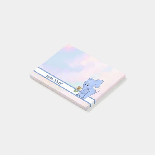 Post-it® Éléphant et fleur (Incliné)