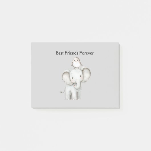 Post-it® Éléphant et oiseau meilleurs amis (Devant)