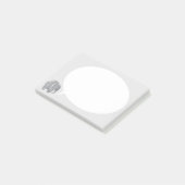 Post-it® Éléphant Gris avec Bulle de Parole sur Gris Clair (Incliné)