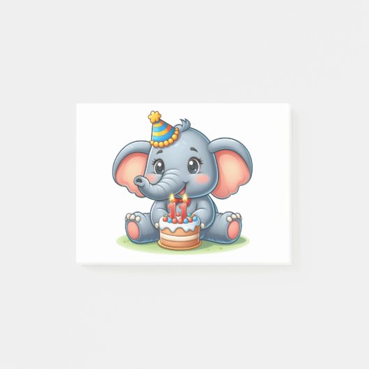 Post-it® Éléphant Mignon 11ème Anniversaire (Devant)