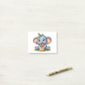 Post-it® Éléphant Mignon 11ème Anniversaire (Sur un bureau)