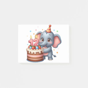 Post-it® Éléphant mignon 12e anniversaire