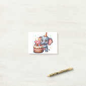 Post-it® Éléphant mignon 12e anniversaire (Sur un bureau)