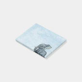 Post-it® Eléphant mignon sur des notes Post-it bleues (Incliné)