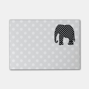 Post-it® Éléphant noir et blanc de pois