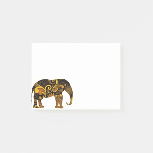 Post-it® Éléphant paisley jaune (Devant)