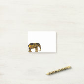 Post-it® Éléphant paisley jaune (Sur un bureau)