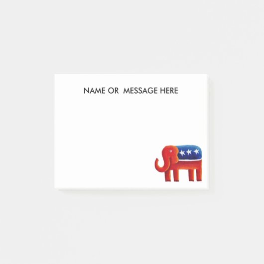 Post-it® Éléphant Républicain Nom ou Message Personnalisé (Devant)