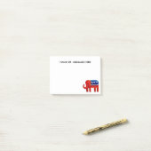 Post-it® Éléphant Républicain Nom ou Message Personnalisé (Sur un bureau)