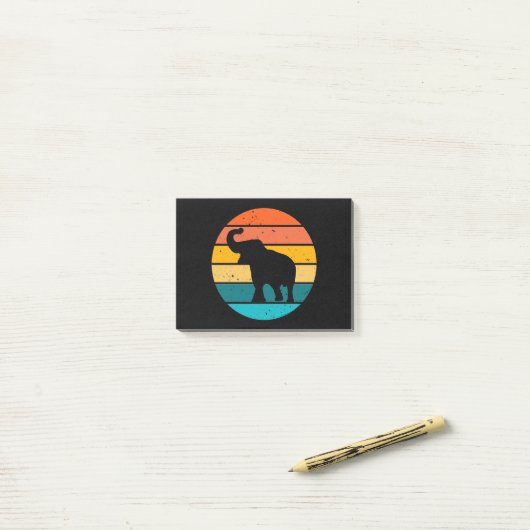 Post-it® Eléphant rétro (Sur un bureau)