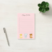 Post-it® Éléphant, Tigre & Léopard sur Choses à Faire Rose (Bureau)