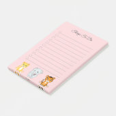 Post-it® Éléphant, Tigre & Léopard sur Choses à Faire Rose (Incliné)