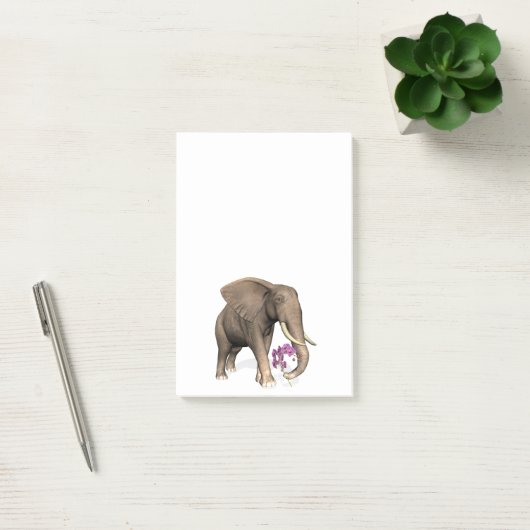 Post-it® Elephant With Pink Orchid (Bureau)