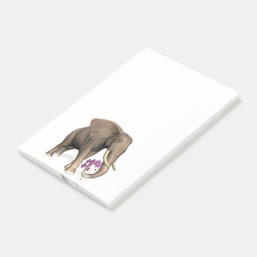 Post-it® Elephant With Pink Orchid (Incliné)