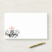 Post-it® Elephants couple amour (Sur un bureau)