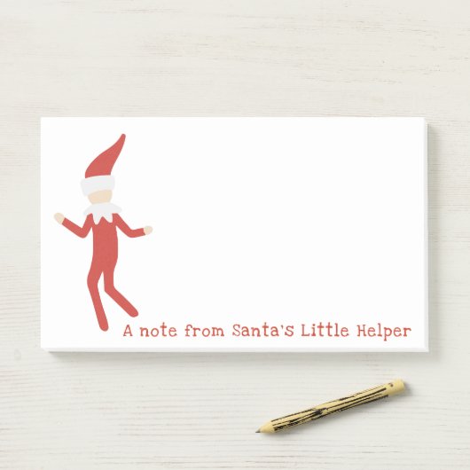 Post-it® Elf doux et idiot de Père Noël personnalisé (Sur un bureau)