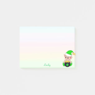 Post-it® Elfe vert & pièces d'or sur les couleurs pastel