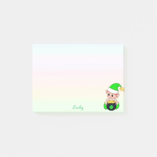 Post-it® Elfe vert & pièces d'or sur les couleurs pastel (Devant)