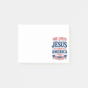 Post-it® Elle aime Jésus et l'Amérique aussi