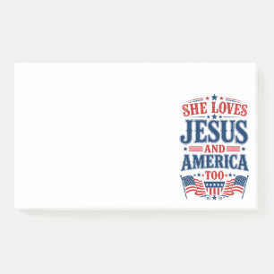 Post-it® Elle aime Jésus et l'Amérique aussi