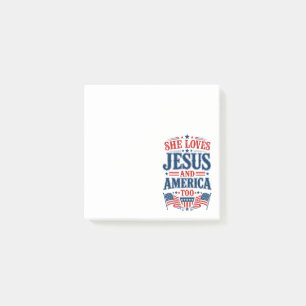 Post-it® Elle aime Jésus et l'Amérique aussi
