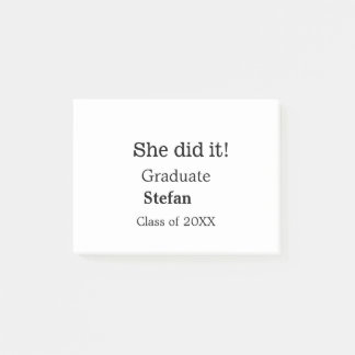 Post-it® Elle l'a fait diplômée ajouter nom classe de texte