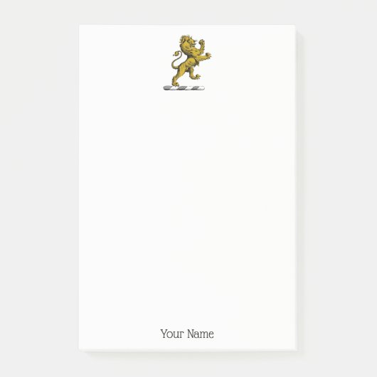 Post-it® Emblème C de crête permanente de lion héraldique (Devant)