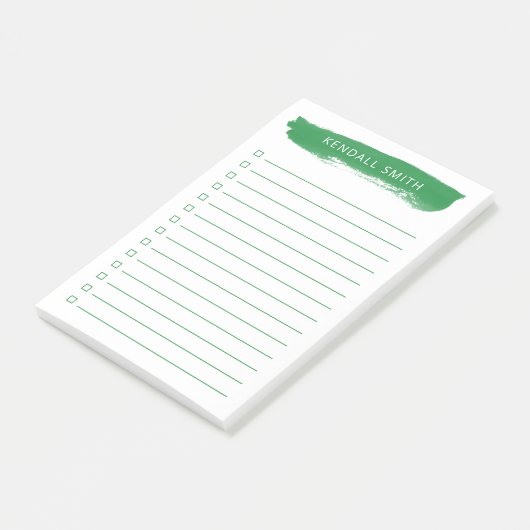 Post-it® Emerald Green Brushstroke Simple To Do List (Incliné)