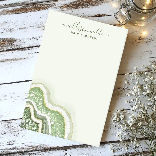 Post-it® Emerald Green Parties scintillant Agate Geode Luxe