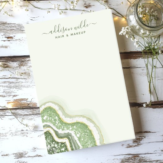 Post-it® Emerald Green Parties scintillant Agate Geode Luxe