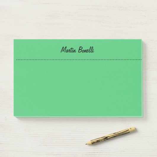 Post-it® Emerald Green Plain Business (Sur un bureau)