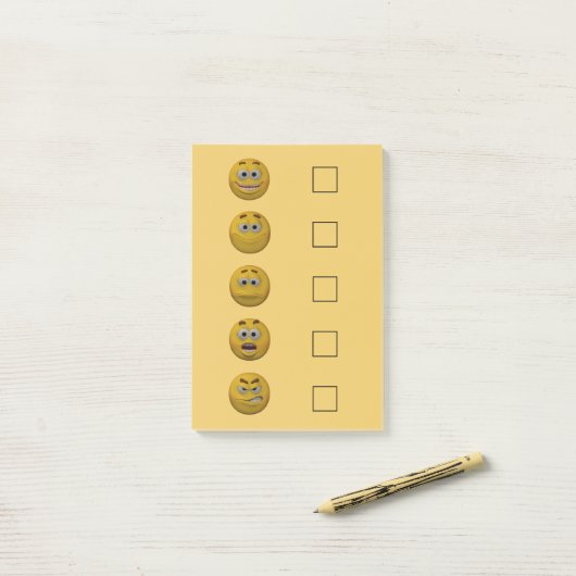 Post-it® Emoticon de vérification de l'humeur 3d 2 (Sur un bureau)