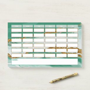 Post-it® Emploi du temps scolaire hebdomadaire en marbre ve