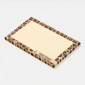 Post-it® Empreinte de léopard Ajouter votre nom (Incliné)