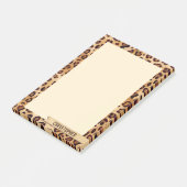 Post-it® Empreinte de léopard Ajouter votre nom Personnalis (Incliné)