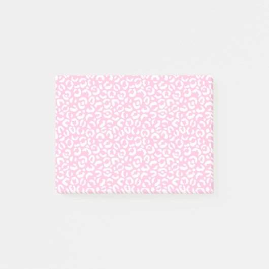 Post-it® Empreinte de léopard blanc rose fille (Devant)