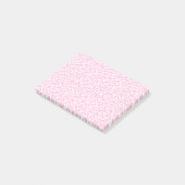 Post-it® Empreinte de léopard blanc rose fille (Incliné)