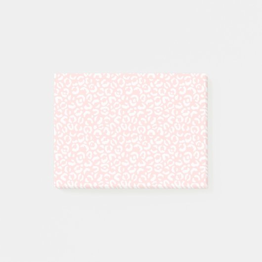 Post-it® Empreinte de léopard blanc rose pâle (Devant)