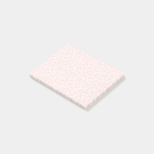 Post-it® Empreinte de léopard blanc rose pâle (Incliné)