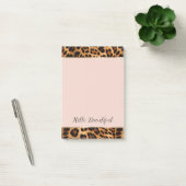 Post-it® Empreinte de léopard Blush Pink Chic Gold Glam (Bureau)