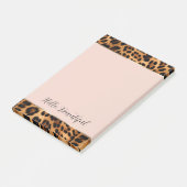 Post-it® Empreinte de léopard Blush Pink Chic Gold Glam (Incliné)