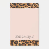 Post-it® Empreinte de léopard Blush Pink Chic Gold Glam (Devant)