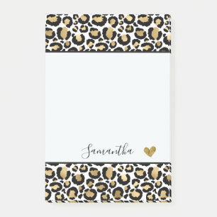 Post-it® Empreinte de léopard d'or noir