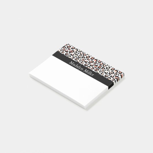 Post-it® Empreinte de léopard d'or Rose (Incliné)